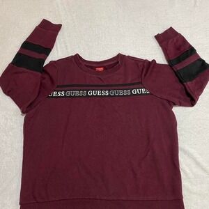 Burgundy Guess crewneck sweatshirt women Large. SKU151